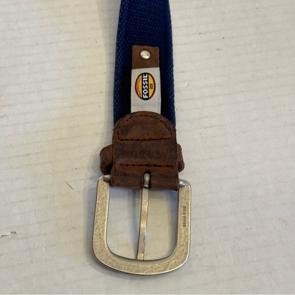 Fossil Utility Gear Belt with Leather Trim Blue Casual Men's 32 - Picture 10 of 15